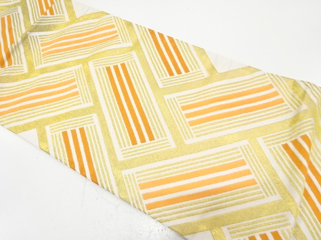 JAPANESE KIMONO / ANTIQUE FUKURO OBI / SILK / WOVEN HIGAKI PATTERN